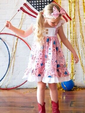 Eleanor Rose Freedom Rings Flage -Stars Collection Dress Size 5/6